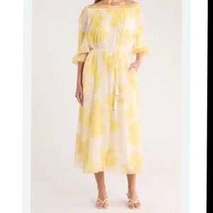 MELLODAY FLORAL ELBOW SLEEVE MIDI DRESS WITH POCKETS SIZE XL NWT